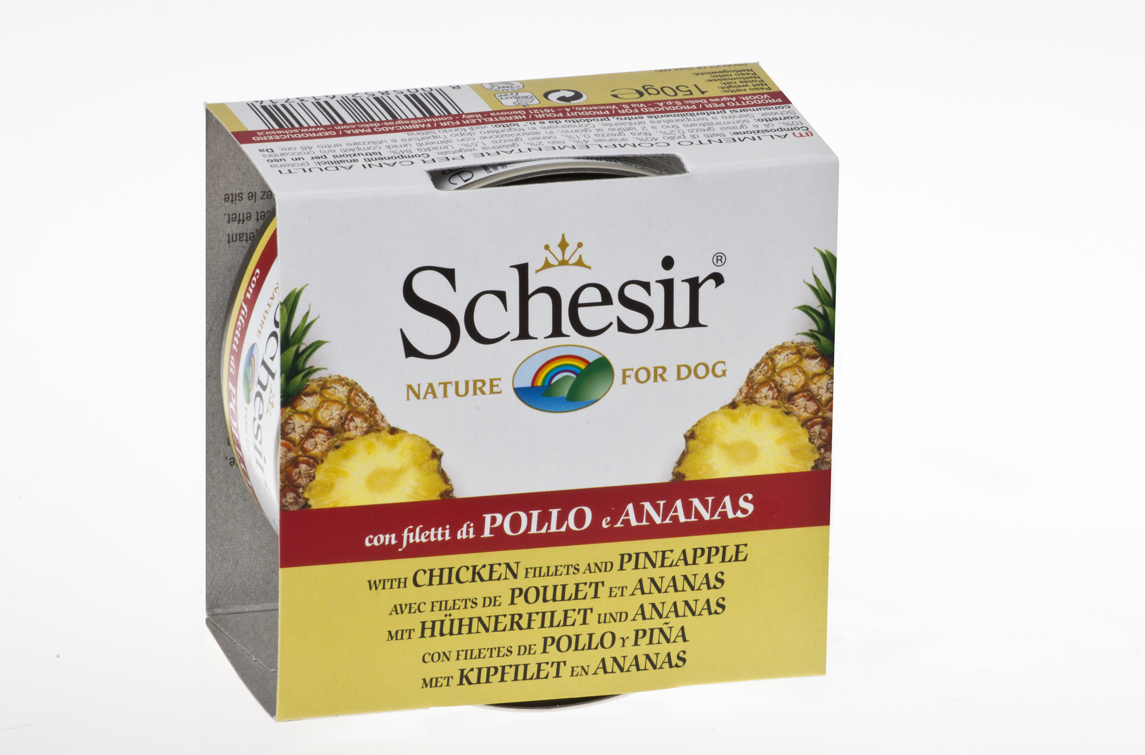 schesir dog pollo ananas cibo umido cane