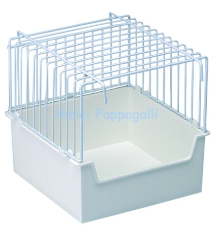 bagnetto in rete metallica per pappagalli