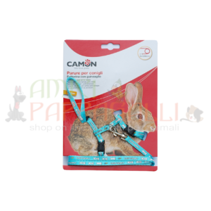 parure per coniglio pettorina camon azzurro
