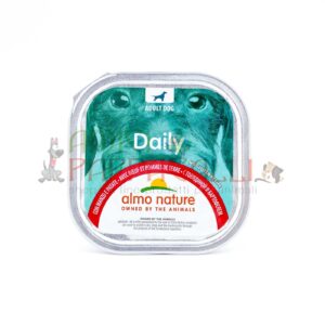 almo nature daily menù con manzo e patate 300g alimento umido per cani in vaschetta patè