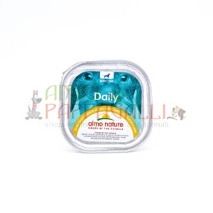 almo nature daily con pollo prosciutto e formaggio 100g cibo umido per cani in vaschetta patè