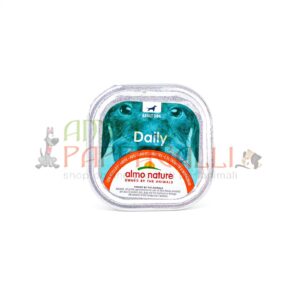 almo nature daily menù con vitello e carote 100g alimento umido per cani in vaschetta patè
