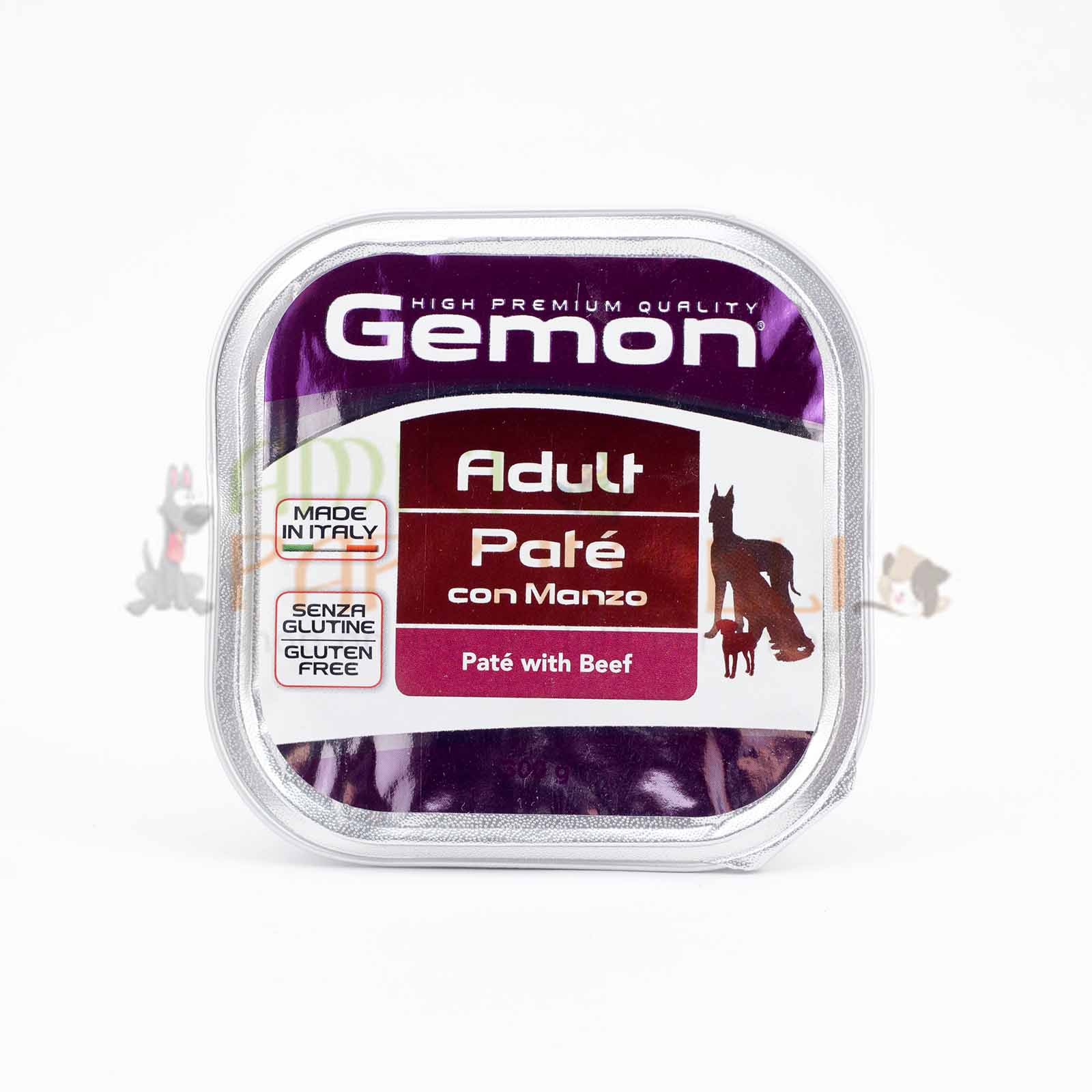 Gemon Dog Patè con Manzo per cani cibo umido, adult