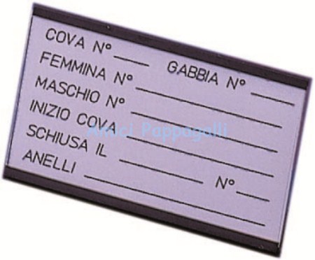 porta schede magnetico da attaccare alle gabbie degli uccelli