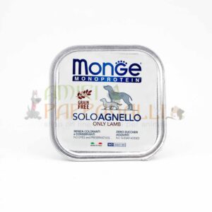 monge monoproteico solo agnello alimento umido per cani