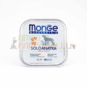 monge monoproteico solo anatra alimento umido per cani
