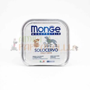 monge monoproteico solo cervo alimento umido per cani