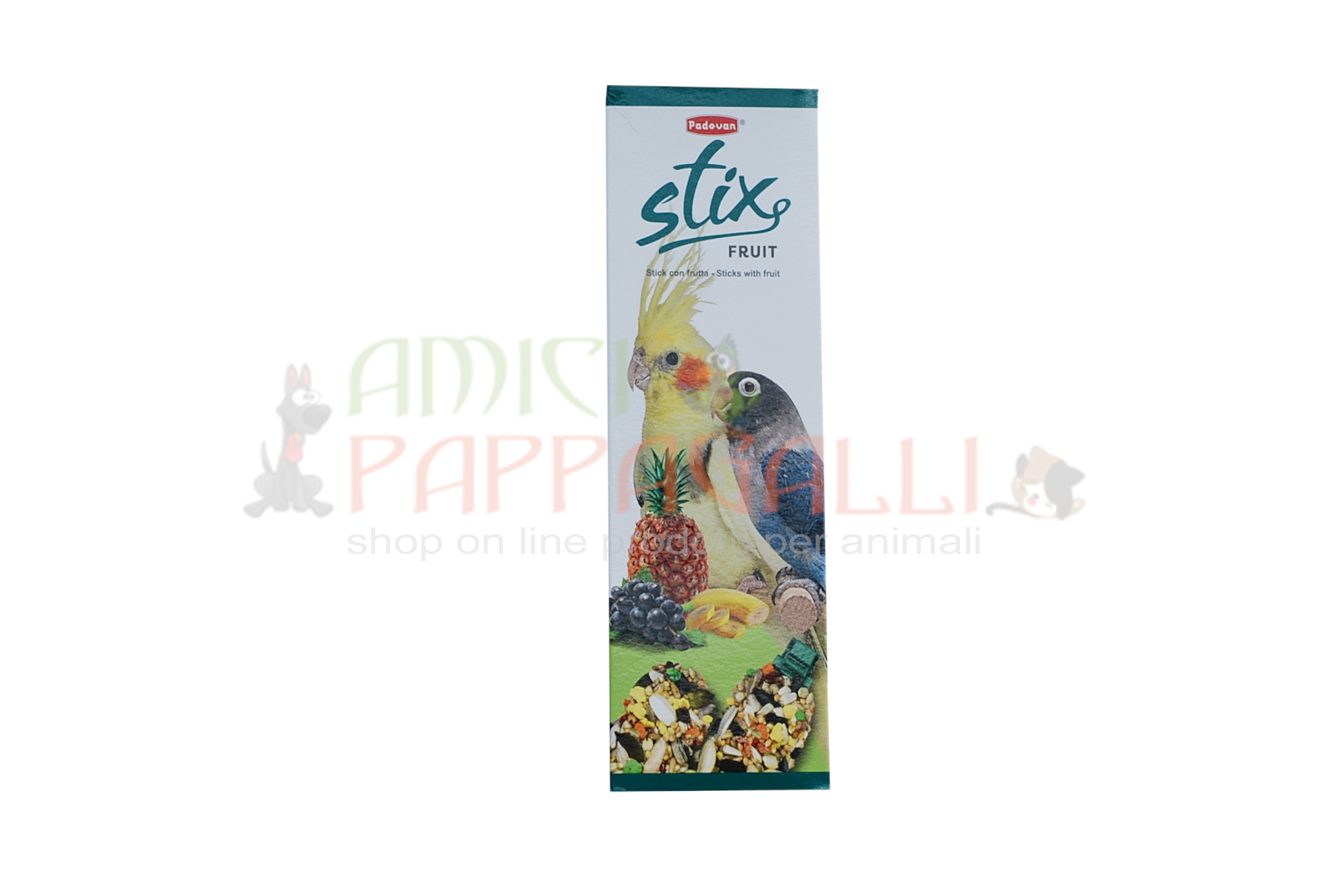 Padovan stix Fruit pappagalli snack calopsite, inseparabili, pappagallini