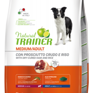 natural trainer medium adult prosciutto riso cani media taglia