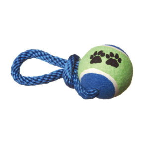 Gioco per lancio e riporto per cani - palla con nodo camon