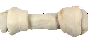 osso annodato pelle bufala bianco per cane tasty skin