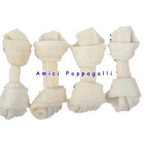 ossi pelle bufala annodato bianco per cane tasty skin