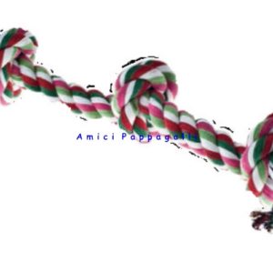 gioco in corda a tre nodi per cani