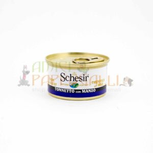 schesir cat tonnetto con manzo per gatti adulti umido alimento