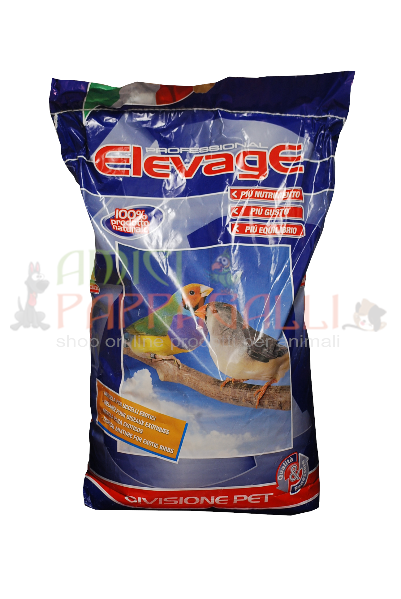 Elevage esotici basic 20kg miscela per bengalini, passere del giappone, diamanti di gould