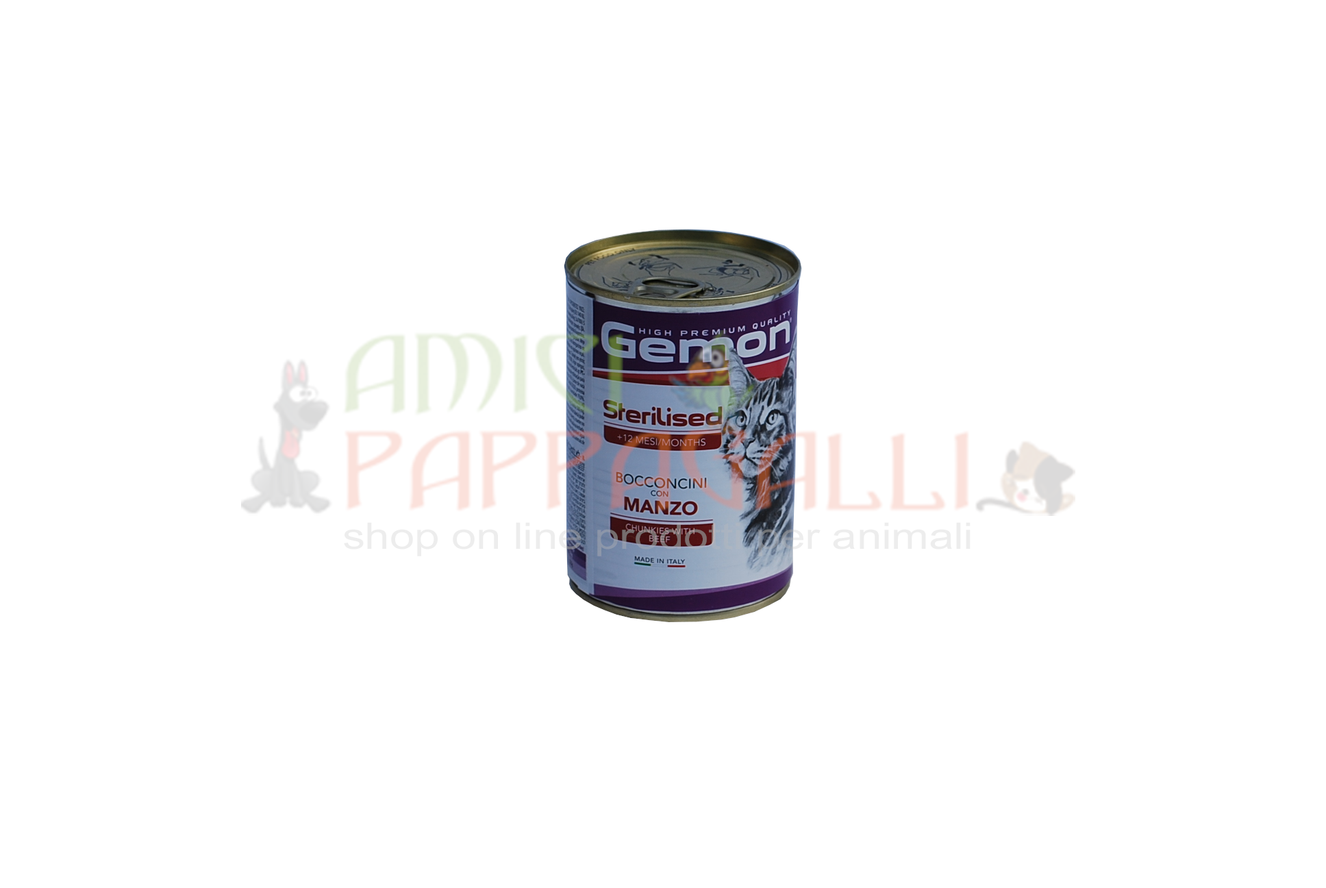 gemon cat adult sterilised bocconcini manzo 400g gatto adulto
