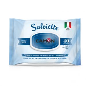 salviette camon talco per la pulizia del pelo e del musetto cane