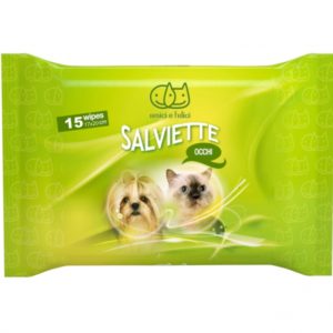Salviette detergenti per la pulizia occhi del cane e del gatto Amici e Felici