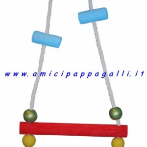 gioco altalena per utti i pappagalli, dondolo con posatoio in legno