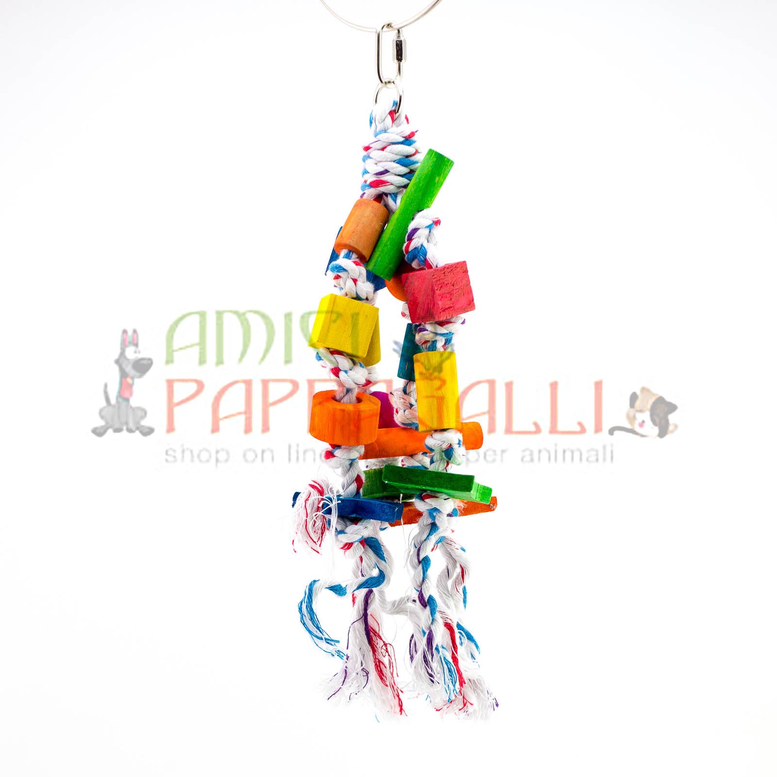 gioco corda sisal per pappagalli, inseparabili, parrocchetti