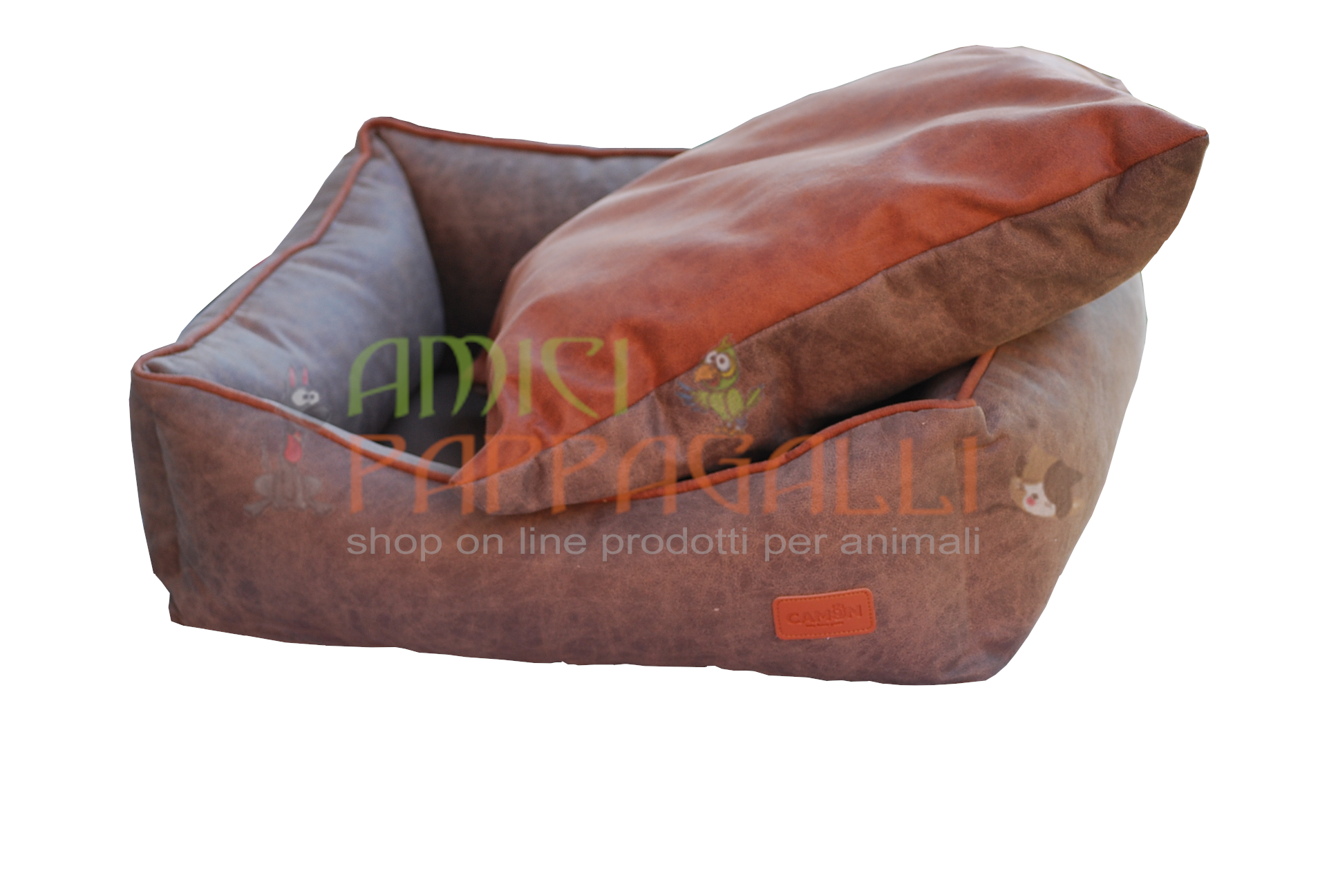 camon-cuccia imbottita similpelle per cani e gatti