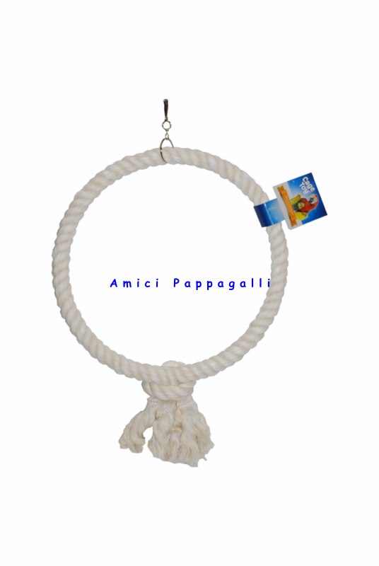 gioco anello in corda per pappagalli