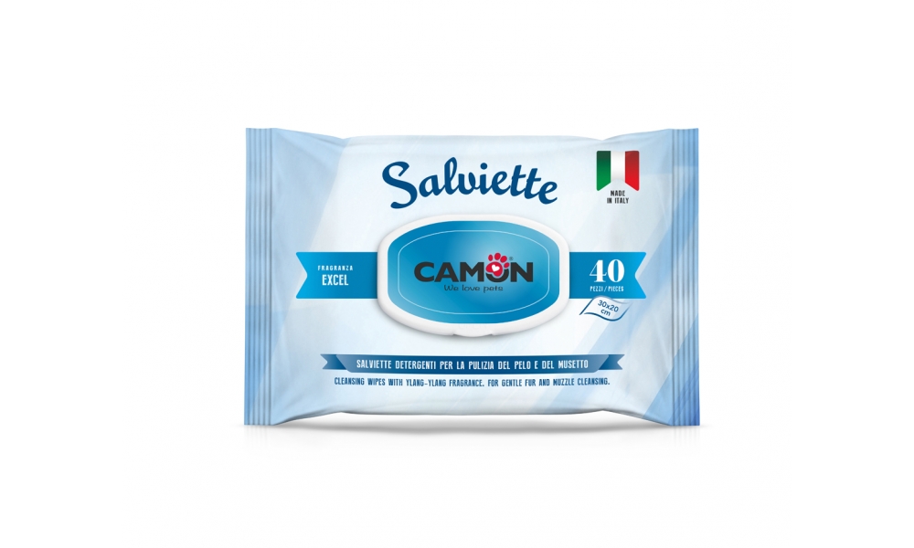 salviette detergenti per cani e gatti excel camon