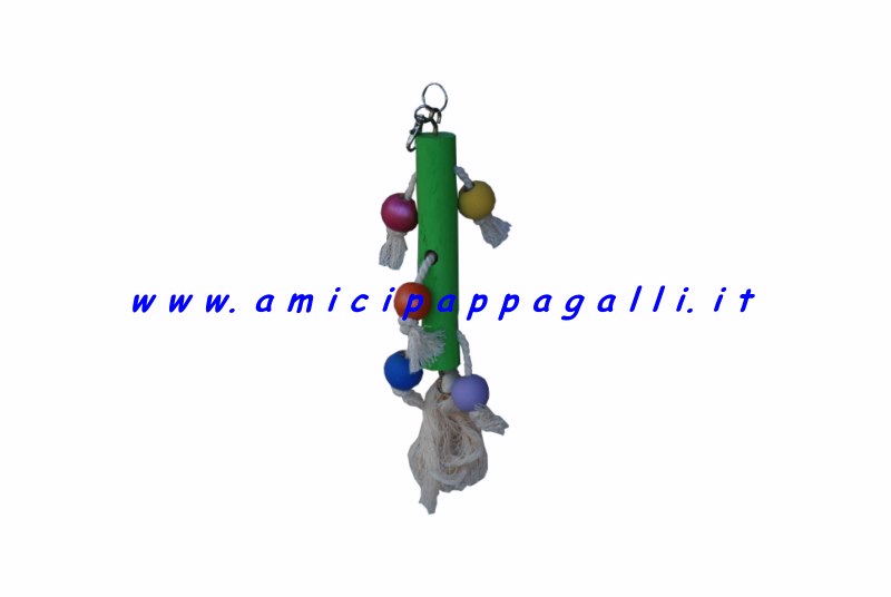 gioco in corda e legno per pappagalli e inseparabili
