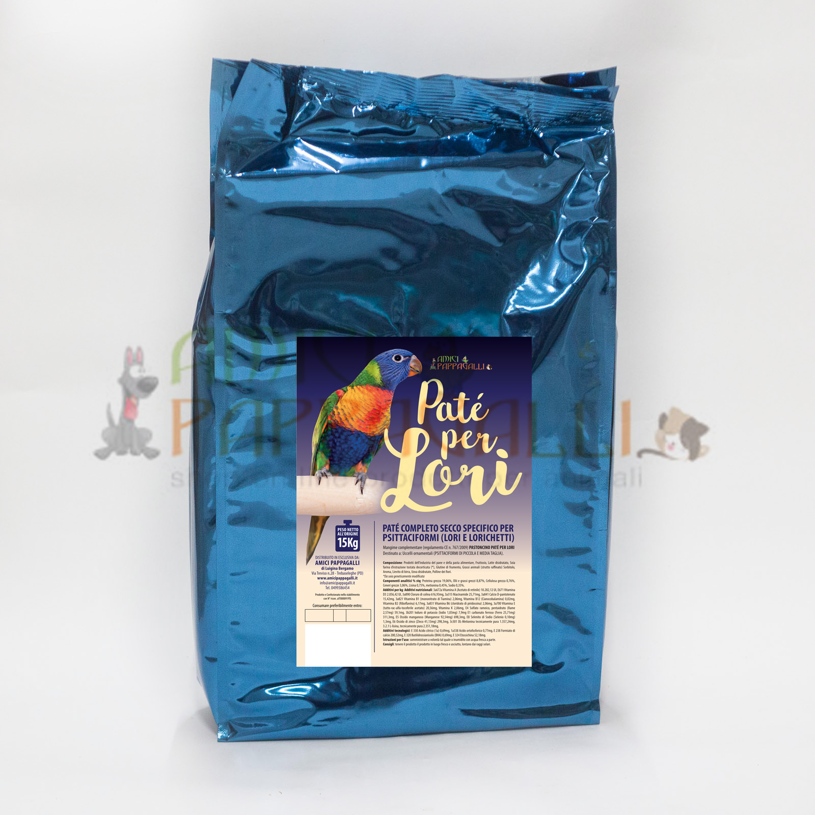 pappa per lori patè per lori-loricoli-lorichetti 15kg