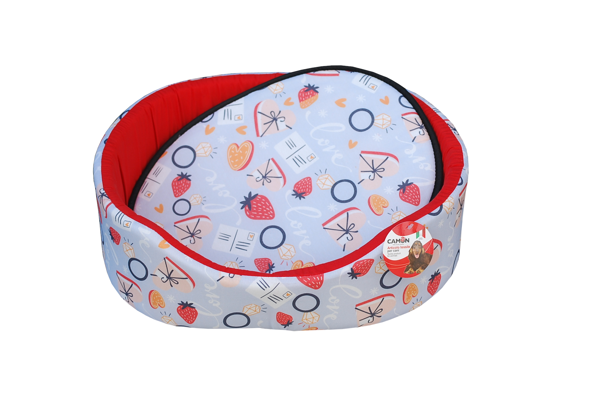camon cuccia fragola fantasia colorata lettini per cani e gatti
