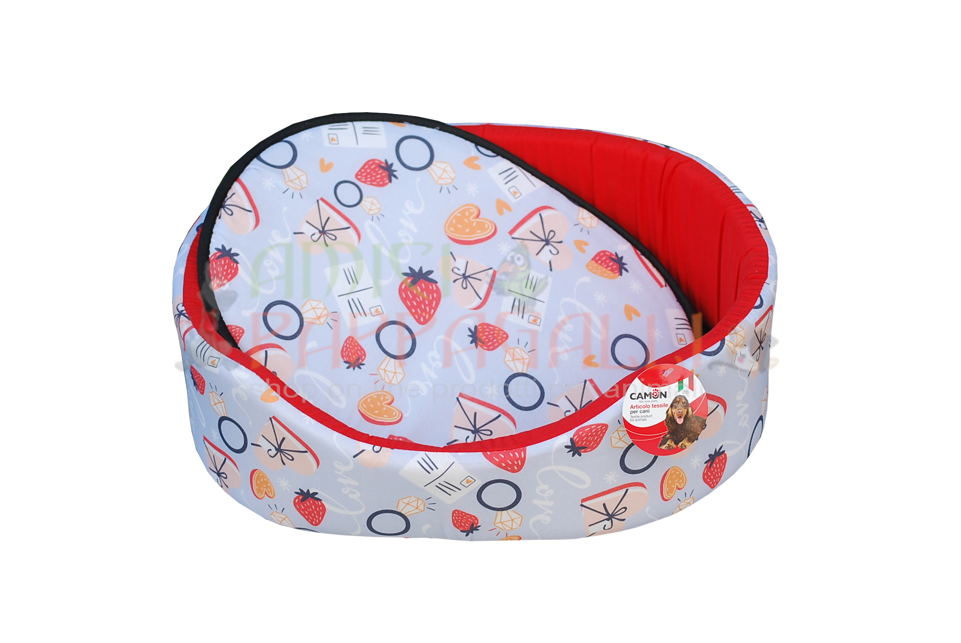 camon cuccia fragola fantasia colorata per cani e gatti