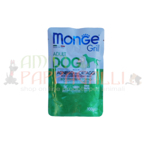 Monge grill ricco in agnello e ortaggi bocconcini al forno dog 100g