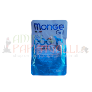 Monge grill merluzzo bocconcini al forno adult dog 100g cibo umido cane adulto