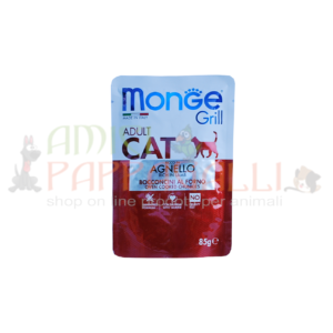 monge gatto umido grill bocconcini in jelly ricco in agnello adult