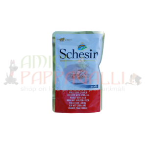 schesir pollo con spigola alimento umido per gatti