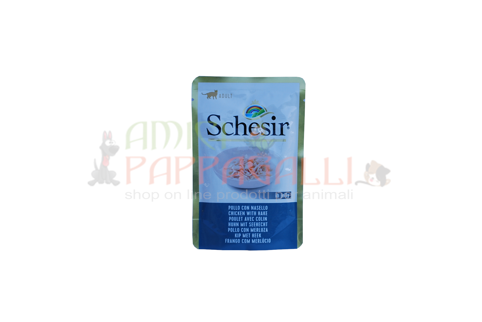 schesir pollo con nasello buste gatto cibo umido