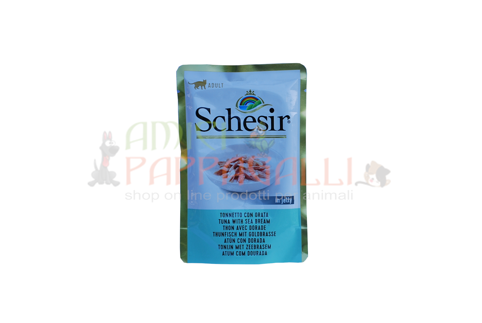 schesir gatto umido tonnetto con orata in jelly