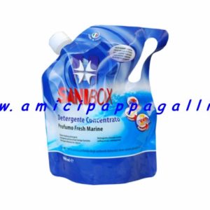 sanibox profumato fresh marine per igienizzare e pulire gli ambienti di casa e dove soggiornano gli animali