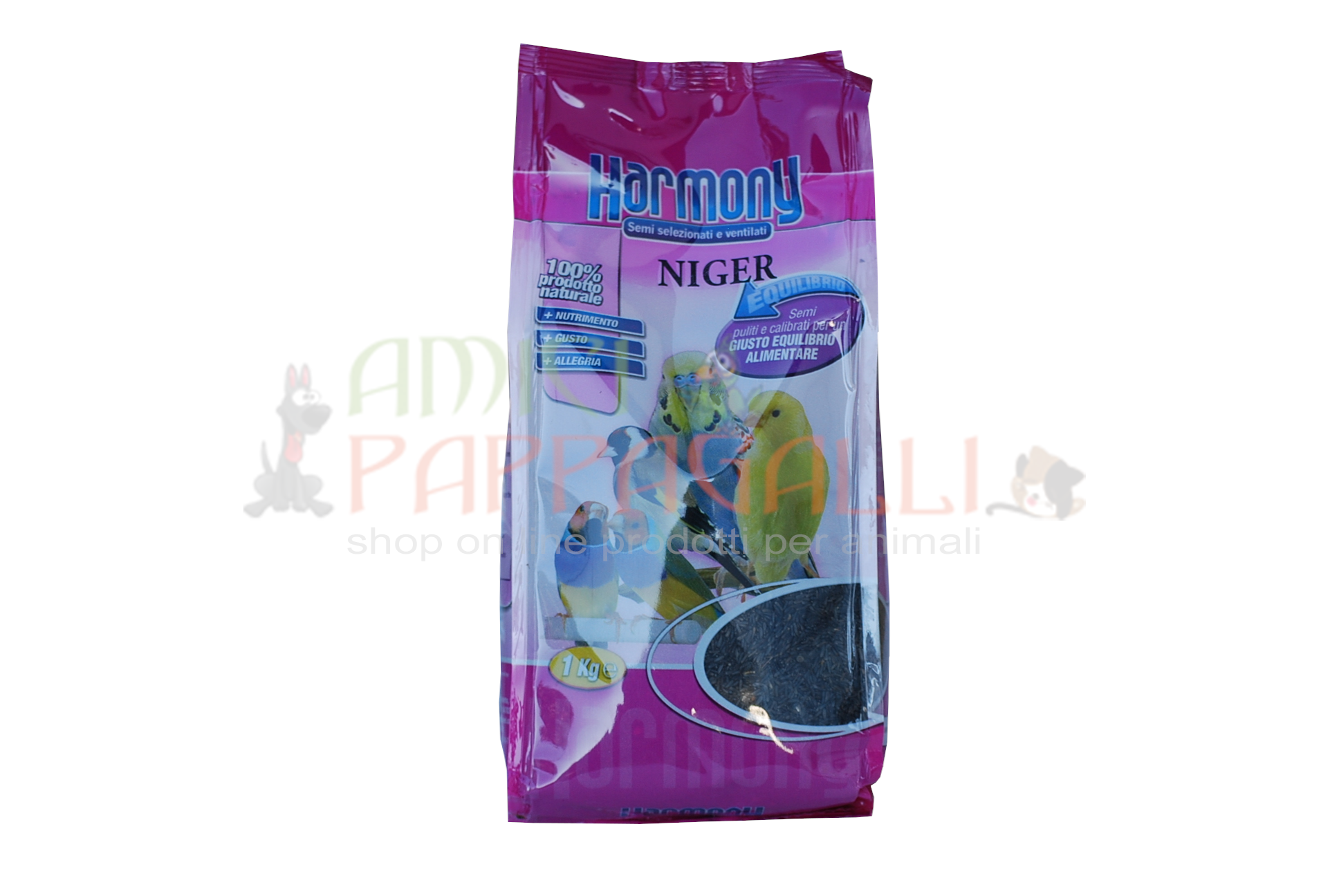 Harmony niger 1kg per canarini uccelli esotici cardellini