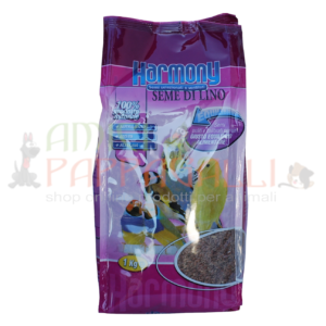 Harmony seme di lino 1kg per canarini, esotici, e uccelli