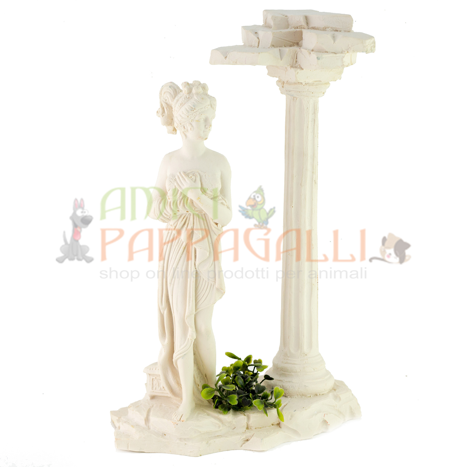 accessori acquario pesci colonna romana con statua per pesci acqua dolce e salata