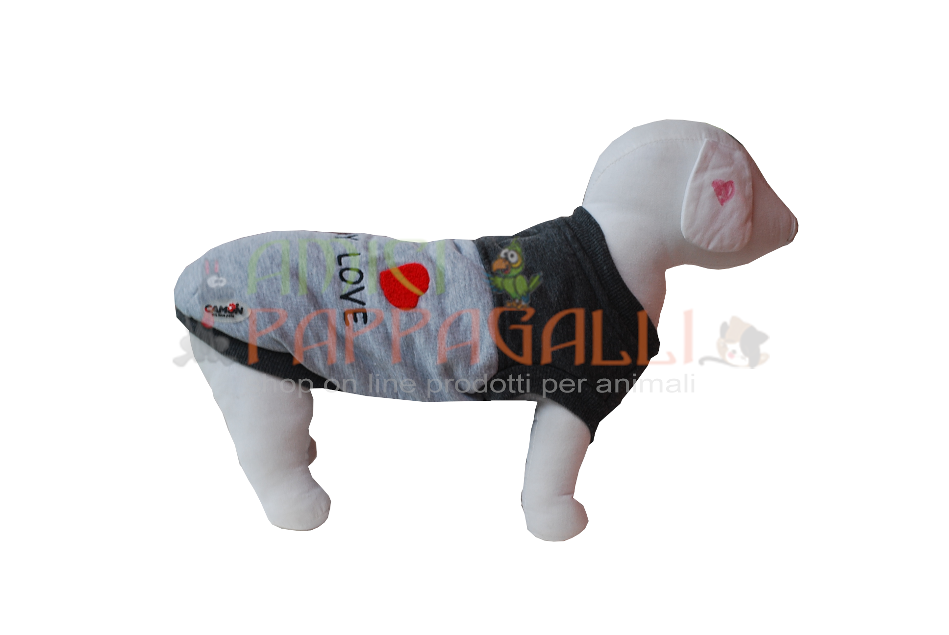 camon life felpa per cani colore grigio