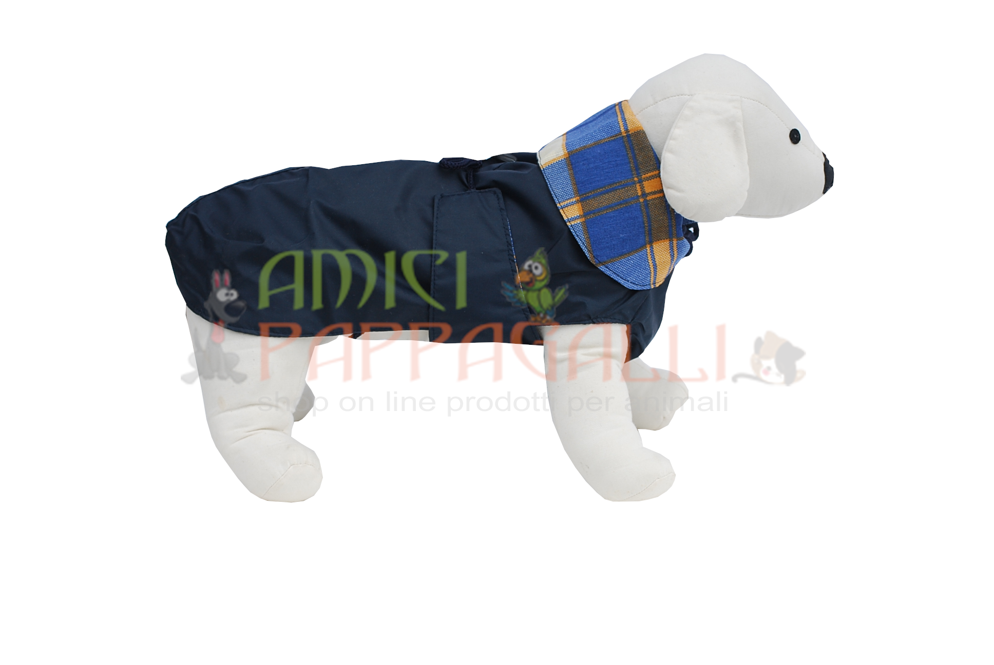impermeabile blu cappottino scoopy per cani